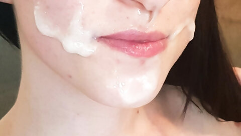 I think I look prettier with cum on my face ??