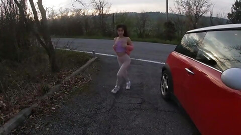 Petite Hot Chicks On Risky Sex In Public Street