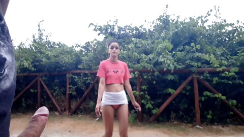 Risky handjob for a woman who passed in public!