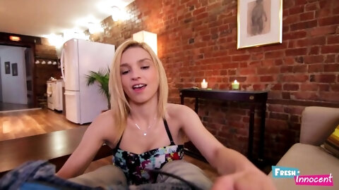 Watch magnificent Petite Blonde's action
