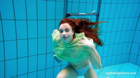 Russian hottest girl blonde small tits Nina Mohnatka swimming